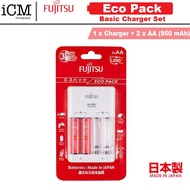 Fujitsu Eco Pack Standard Charger -  2pcs AA Lite 1000mAh