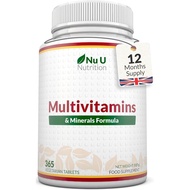 Nu U Nutrition AZ Multi Tablets untuk Wanita & Lelaki 365 Tablet 12 Bulan 25 Nutrien Termasuk Zink B