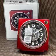 Seiko Clock QHE197R Red Analog Quartz Quiet Sweep Silent Snooze Alarm Clock QHE197