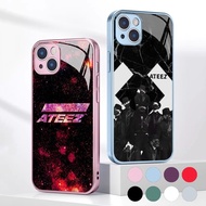 Ateez Kpop Tempered Glass Phone Case For IPhone 15 14 13 12 11 Pro XS Max Plus Mini X XR 8 7 6s SE2/