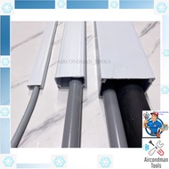 PVC casing 2x3 2x2 2x1  1 inchi > wiring pipe TRUNKING aircond water copper pipe casing white cover 