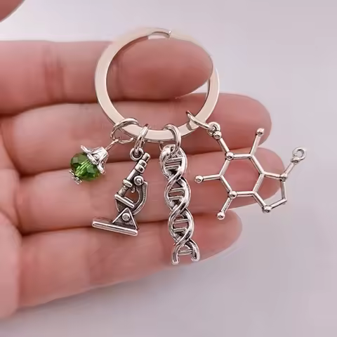 NEW Science Jewelry Microscopes DNA Doctor Pendants Neuron Key Chains Anatomy Neurology Biology Key 