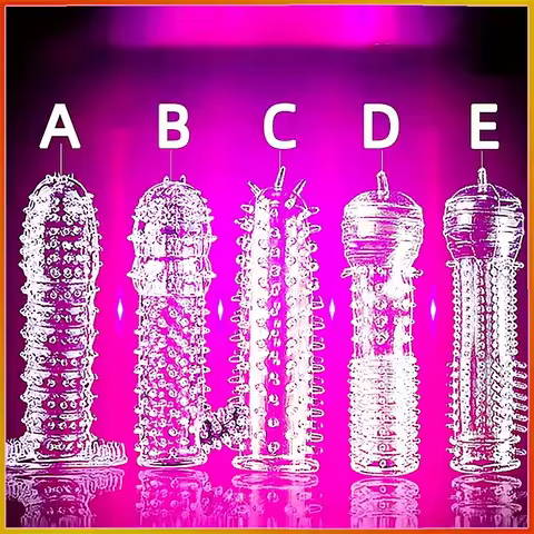 Reusable Condoms Silicone 5 Types Time Delay Crystal Cock Ring Extender Delay Ejaculation Spike Clit