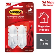 MAJU 3M Command 17081 1.3kg Designer Hook Medium Wall Organizer General Purpose Organize Coat Hook P
