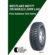 315/80R22.5 20PR Lug Westlake MD777 w/ Free Stainless Tire Valve