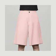 กางเกงขาสั้นผู้หญิง ขาสั้นผู้หญิง กางเกงขาสั้น สีชมพู ผ้าโพลี Rose Candy แมทซ์ได้หลายชุด สินค้าคุณภา