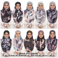 HERNESMALAYSIA AISYAH EXCLUSIVE TUDUNG SARUNG MOSCREPE PRINTED CORAK SIZE M & L TUDUNG SAUK INSTANT