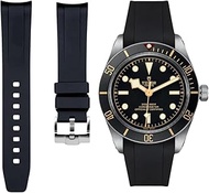 Curved End FKM Rubber Watch Straps for Tudor Black Bay 58 & Tudor Ranger 20mm - Integrated Replaceme