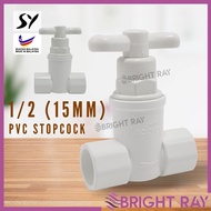 SY PREMIUM 15mm / 1/2 " PVC Water Tap 2 Way Socket Stopcock Tandas Pili Paip Air Paip Sinki Bilik Ai