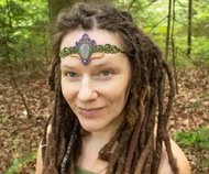 亞特蘭提斯石頭飾，紫綠色頸圈項鍊，仙女飾品