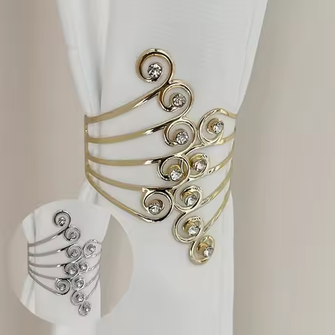 2 Elegant Alloy Inlaid Rhinestone Curtain Buckles, Gorgeous Style Home Decoration, Especially Suitab