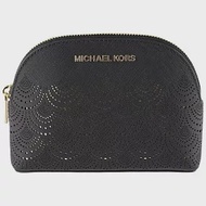 MICHAEL KORS 蕾絲雕花防刮化妝包-經典黑