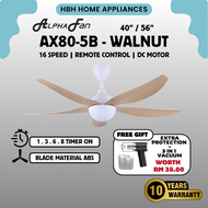 【EXTRA 6 MONTHS WARRANTY】Alpha Ceiling Fan ALPHA FAN AX-80-5B Remote Control 5 Blade DC Motor 8 Spee