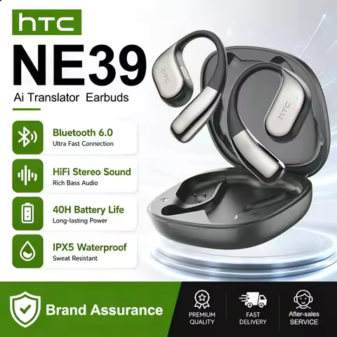 HTC NE39 AI Translate Earphone Wireless Bluetooth Earphones Long Battry Life TWS Sport Open Ear Head