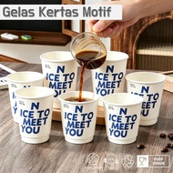 Double Wall Paper Cup Coffee Cup Motif 8oz 12oz |Thick Papercup | Food Grade | Heat & Cold Resistant