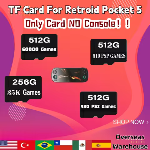 For Retroid Pocket 5 Portable Handheld Game TF Card Memory Card Popular Classic Retro Game Video Gam