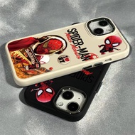 Chaopai Listening To Music Spider Man Pattern Phone Case Compatible for IPhone 15 13 11 14 12 Pro Max 7/8 Plus IPhone SE 2020 X XS MAX Fashion Shockproof Case