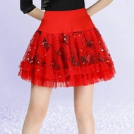 ผู้หญิงหลายสี Modern Square Dance Top แขนกุด Lotus Leaf Design Performance Gipsy Latin Dance เครื่อง