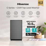 Hisense 10.5kg Top Load Washing Machine, C Series, WTZQ1015UT, Top Load Washer