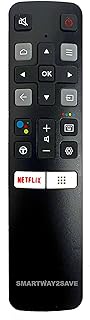 Smartway2ave Remote Control Compatible for Smart 4K UHD TCL Android HDTV with Netflix Shortcut (no Voice Function)