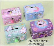 CELENGAN KALENG SAVING BOX TEMPAT PENYIMPANAN UANG MOTIF UNICORN DME056 dme 056 ada kunci lucu DAIMURA STORE