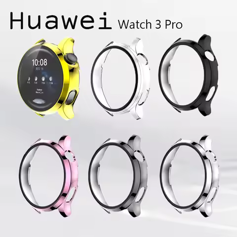 Case For Huawei Watch 3 Pro Protective Case Full Screen Protector With Tempered Glass Cover Shell.