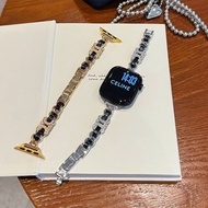 Diamond Leather Strap Metal Strap Suitable for smartwatch S11 10 9 8 ULTRA 7 6 5 4 SE 3 2 1 Huawei8/