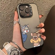 Fun Cartoon Patterns of Cats and Mice Phone Case Compatible for IPhone 11 12 13 Pro Max 14 15 7 8 Plus SE 2020 XR X/XS Max Silicone Case Anti Drop Metal Button