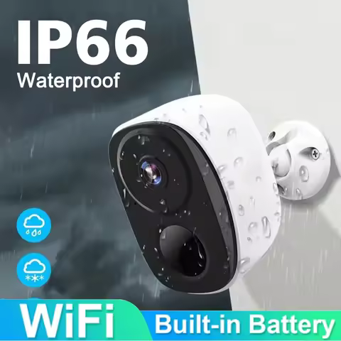 Wireless WiFi Security Camera Outdoor 2K 5MP IP Camera Battery Powered Security Protection Night Vis