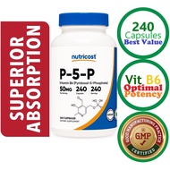 ✅ Real B6 Vitamin P5P 240/60 Caps Most Bioavailable Form by Nutricost / Swanson