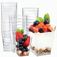 10/50/100 Pieces 2/4/5 Ounces (60/120/150ML) Capacity Mini Plastic Dessert Cups, Ice Cream Cups, Sma