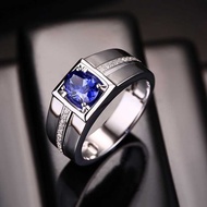Silver 925 SAPPHIRE Blue Cincin Lelaki🔥