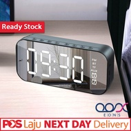 LED MIRROR Bluetooth Wireless Extra Bass Speaker Alarm Clock Support Aux TF USB Music Player Bass Sp