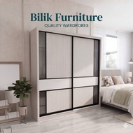 NEW Wardrobe|5ft x8ft|6ft x8ft |8ft x8ft Wardrobe |Almari | Sliding Wardrobe|Half Mirror | Grey