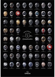 OMEGA Speedmaster Professional Moon Watch 60th Anniversary Mega Poster 歐米茄 歴代 超霸 手錶 海報