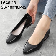 Sepatu High Heels Wanita import L646-1B sepatu hak hitam untuk kerja