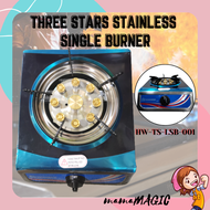 𝓜𝓜 Three Stars Stainless Steel Gas Stove Single Burner Household Gas Stove Liquefied Burner