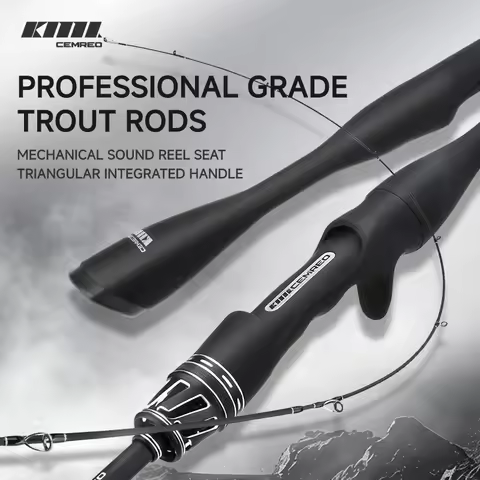 CEMREO Trout Rod Spinning/Casting Fishing Rod 5ft/5.5ft/6ft UL Soft Solid Rod Tip Fast Action Fishin