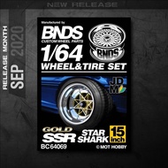 Hotwheels Premium Alloy Rubber Tires BNDS Wheels SSR STAR SHARK BC64069 - ALREADY ASSEMBLED