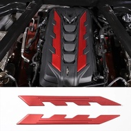 Aluminum Alloy Car Engines Cover Both Sides Logo Decorative Stickers For Chevrolet Corvette C8 Sting