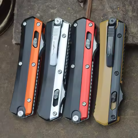 Micro Glykon Tech Pocket Knives OTF Knife M390 Blade Outdoor Self Defense Zinc Aluminum Handle Campi