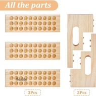 [Kesoto] Wooden Lipstick Holder Tabletop Rustic Slot Diameter 0.8" 3 Tier Storage Rack