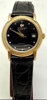 RAYMOND WEIL蕾蒙威自動女錶/水晶玻璃/日期窗/18K(GOLD FILLED)錶殼/