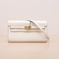 HERMES(愛馬仕) Kelly Long To Go I2奶油白 Epsom皮 U刻 金扣