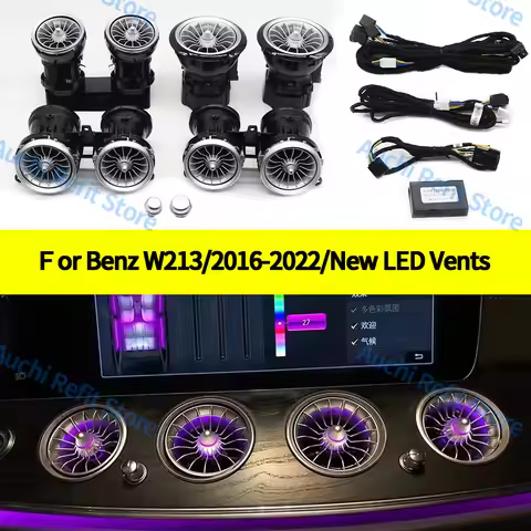 64 Colors LED Air Vents 3D Rotating Tweeter Speaker For Mercedes Benz W213 E-Class Coupe AMG E43 E53