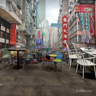 Hotel Style Hong Kong Mural Hong Kong Style Street 3d Wallpaper Street View Nostalgic Mesh Retro Hon