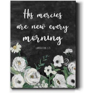 His Mercies Wall Art, Bible Verse, Premium Gallery Wrapped Canvas Decor,, 20 in H x 16 in W, Made in