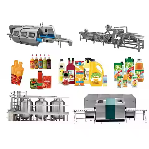Customized Industrial Apricot Cherry Strawberry Juice Processing Line Complete Puree Making Machine
