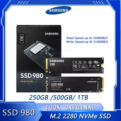 SAMSUNG Solid State Drive SSD 980 PCIe NVMe M.2 Internal Solid State Disk Hard Drive 250GB 500GB 1TB