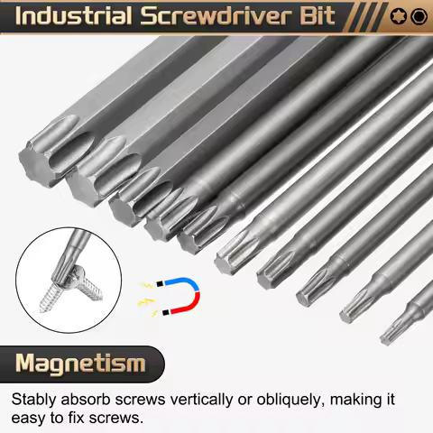1/3/5pcs T5-T50 Torx Head Screwdriver Bit 1/4" Hex Shank Magnetic No Hole Tamper Proof 6 Point Star 